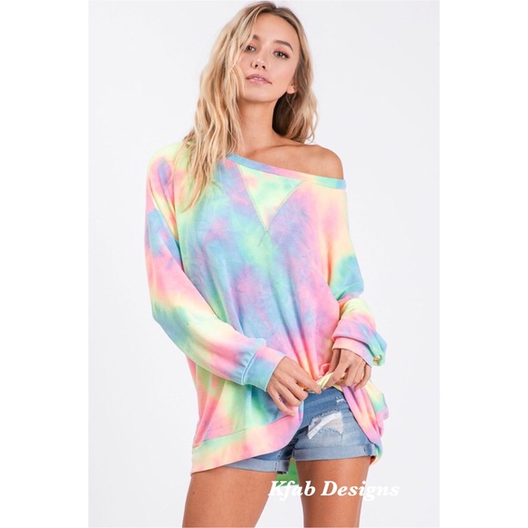 💗LAST Tie Dye French Terry Front Stitch Pullover! - Picture 5 of 10